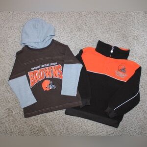 NFL Toddler Cleveland Browns Long-sleeve T Hoodie and Fleece Sweatshirt 3T